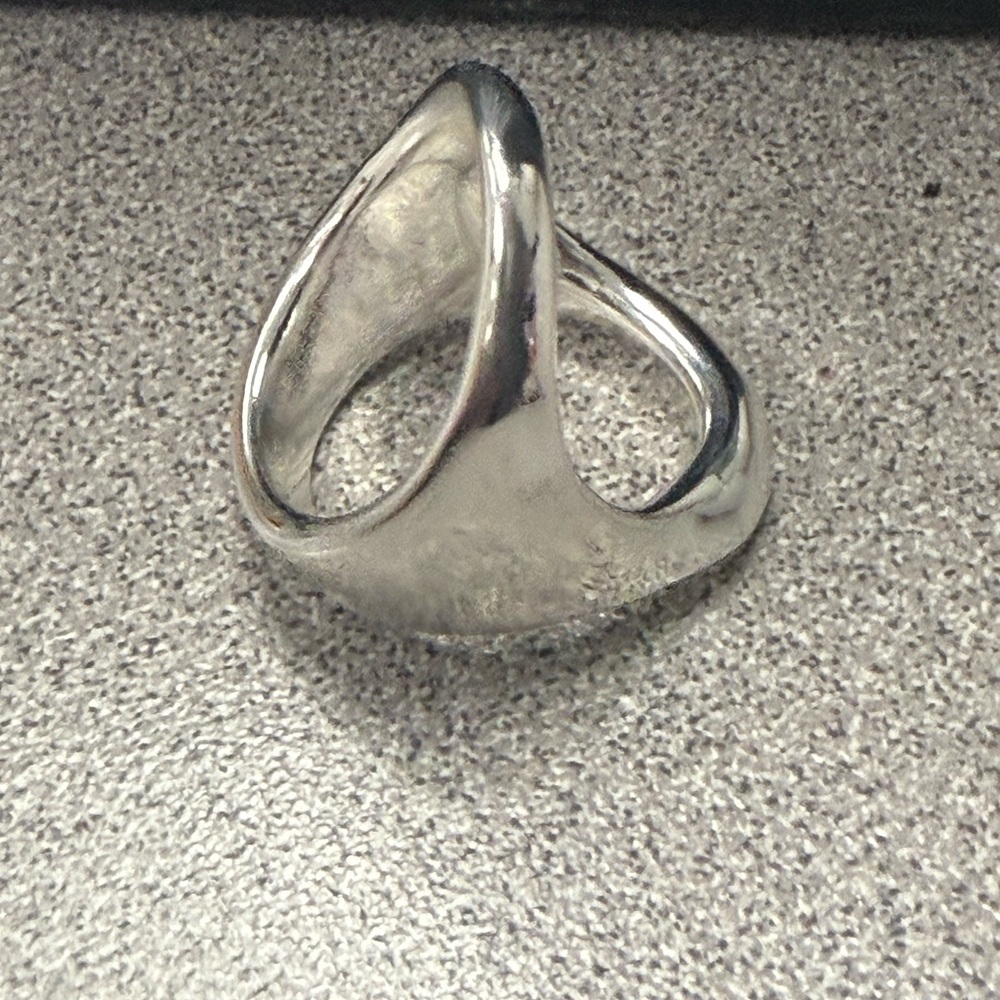 💍Sterling silver-plated ring with large central oval - Picture 7 of 7